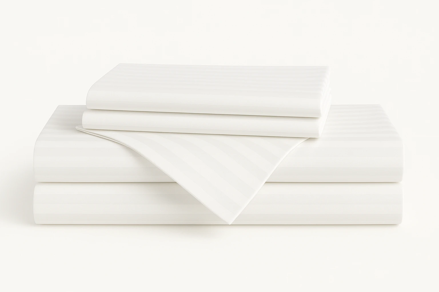 Damast Stripe P/C — set posteljine (prikaz teksture i elemenata)